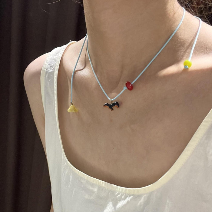 Wholesale Colorful necklace, cute sweater chain, versatile necklace