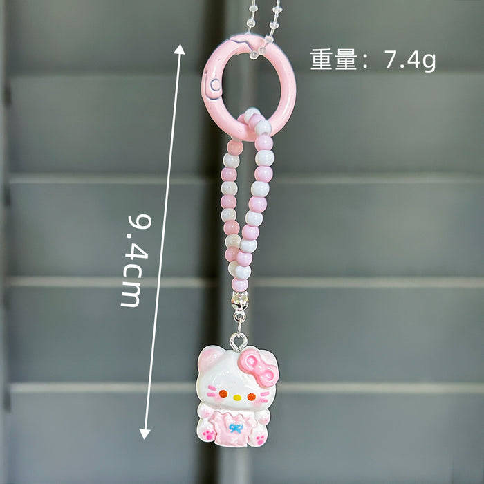 Wholesale Cartoon gift box handmade keychain pendant beaded bracelet backpack ornaments decorative gift