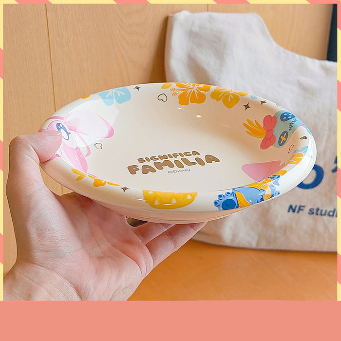 Wholesale Cartoon Pattern Single-Serving Ceramic Bowl and Plate Tableware Set