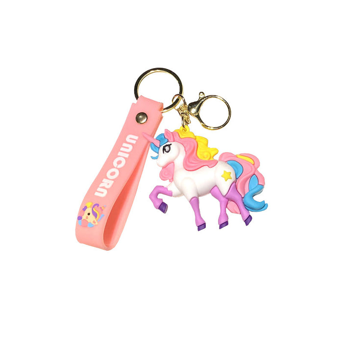 Wholesale Metal Rainbow Unicorn Pony Keychain Stylish Bag Charm For Students Great Gift For Everyday Use