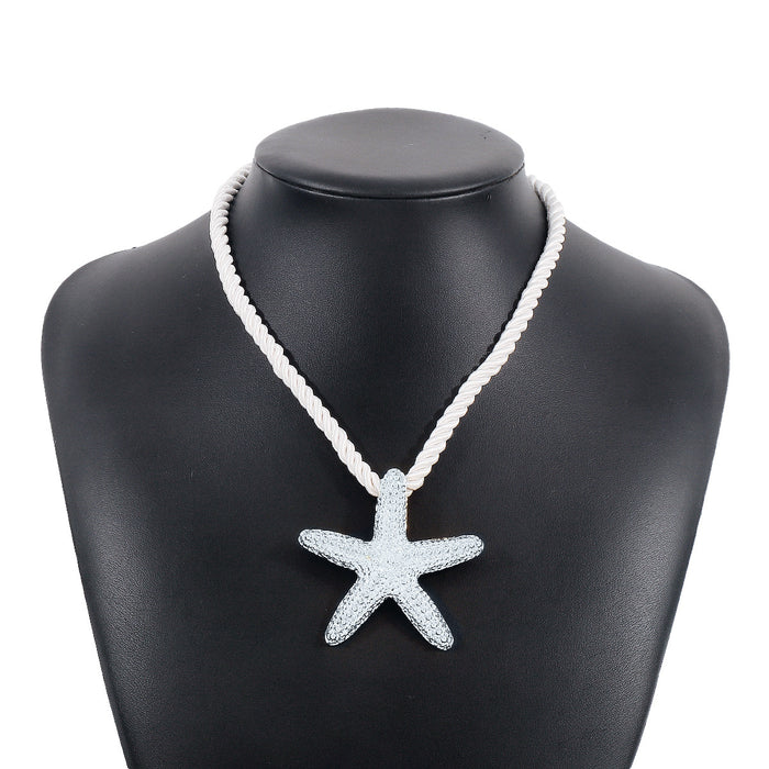 Wholesale Alloy Personalized Starfish Pendant Necklace Earrings JDC-NE-QianDi023