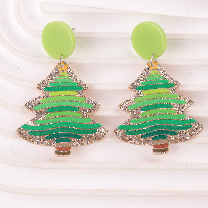 Wholesale Christmas Tree Series Creative Design Acrylic Earrings Earrings Christmas Earrings Ear Jewelry Women