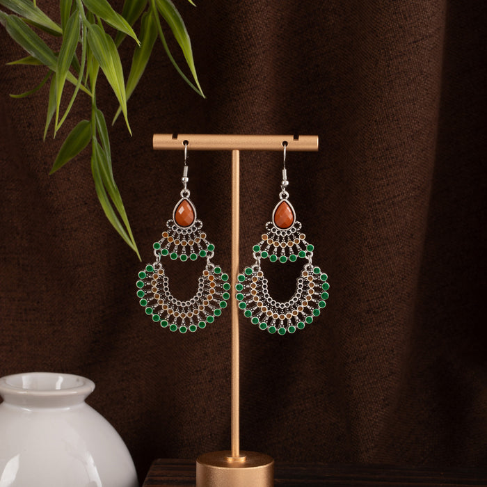 Wholesale Retro Bohemian Long Tassel Drop Earrings Heavy Industry Creative Ethnic Style Diamond-Encrusted High-End Earrings