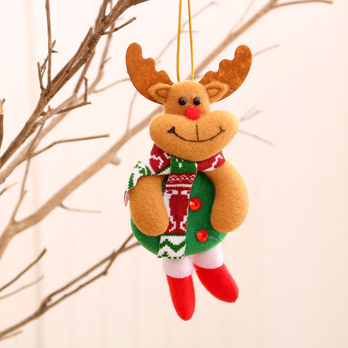 Wholesale Christmas Pin Cloth Fabric Small Pendant Doll Christmas Tree Pendant Christmas Decoration Supplies