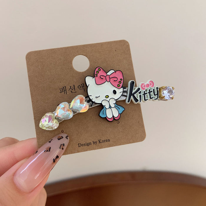 Wholesale Hair Clip Colorfulful Crystal Cat Bangs Side Clip Colorful crystal cat bangs hairpin