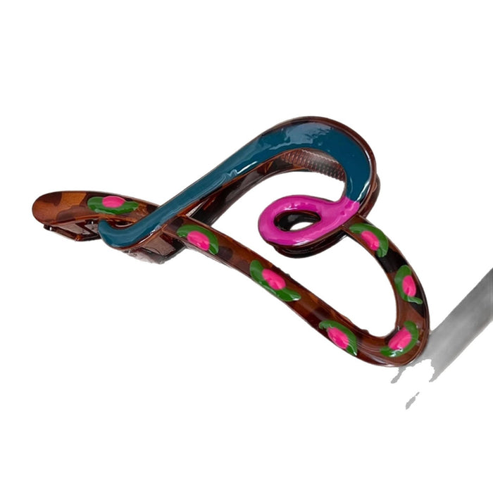 Wholesale Design Sense Contrast Color Love Grab Clip Women's Head Large Hair Clip Shark Clip Hair Large Volume Headwear Sweet Hair Accessories