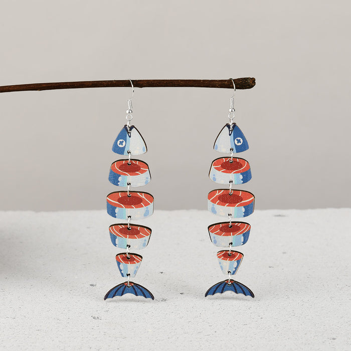 Wholesale personalized acrylic wooden earrings