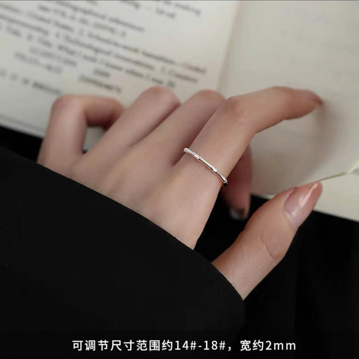 Wholesale  silver-plated bamboo ring female plain ring index finger ringopen ring