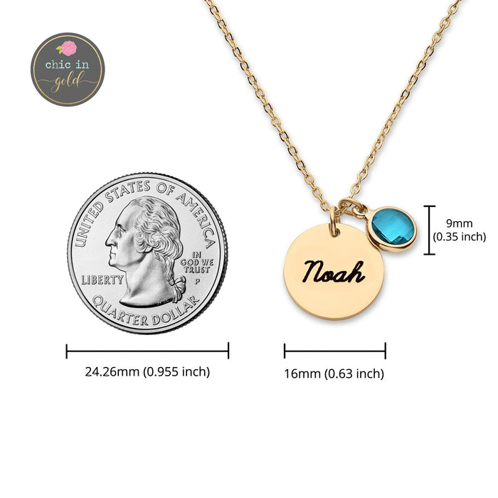 Wholesale Stainless steel electroplated round plate laser marking engraved necklace