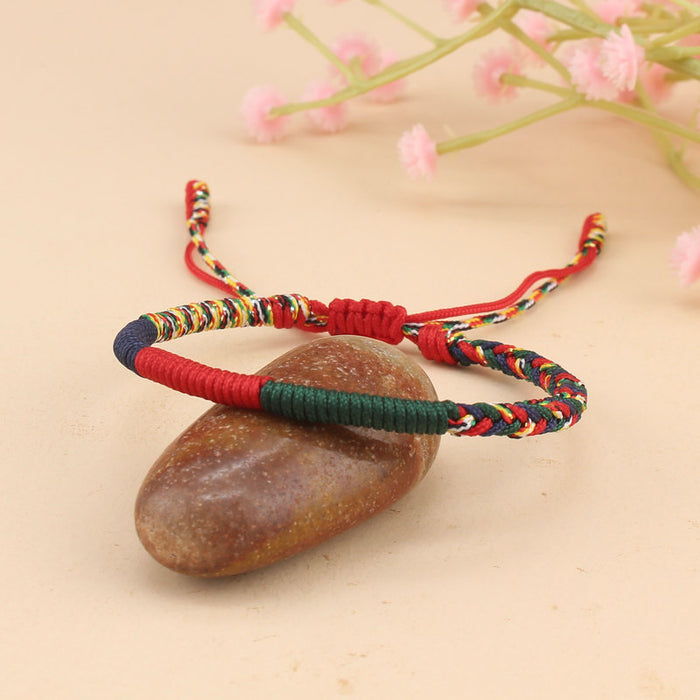 Wholesale bracelet hand-woven diamond knot red rope bracelet colorful thread eight-strand braid Tibetan bracelet