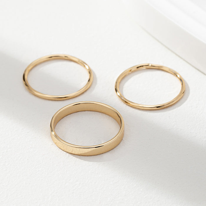 Wholesale  One  Set of Simple Daily Metal Ring Set