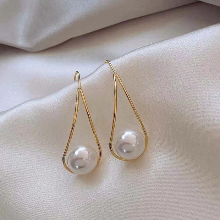 Wholesale Simple Alloy Pearl Earrings JDC-ES-TongS009
