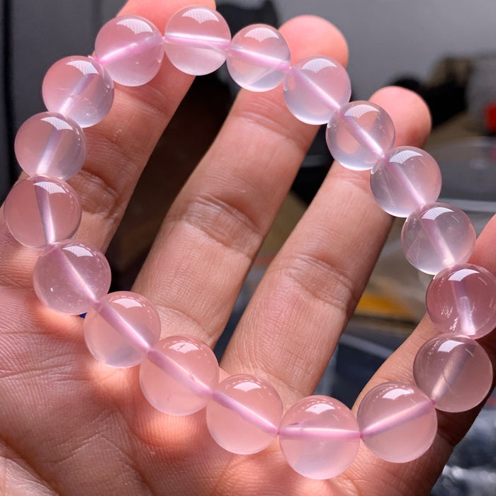 Wholesale Natural Starlight Pink Bracelet, Hibiscus Stone Crystal Bracelet, Single Loop