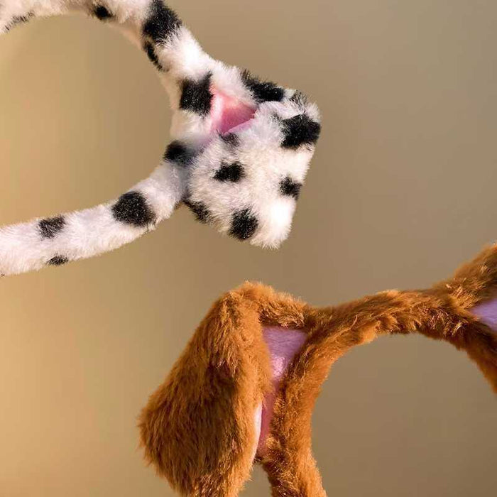 Wholesale Autumn and Winter Plush and cute spotted dog ear headband