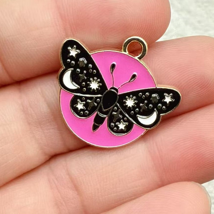 Wholesale 10pcs Colorful Alloy Butterfly and Moth DIY Bracelet Necklace Keychain Pendant