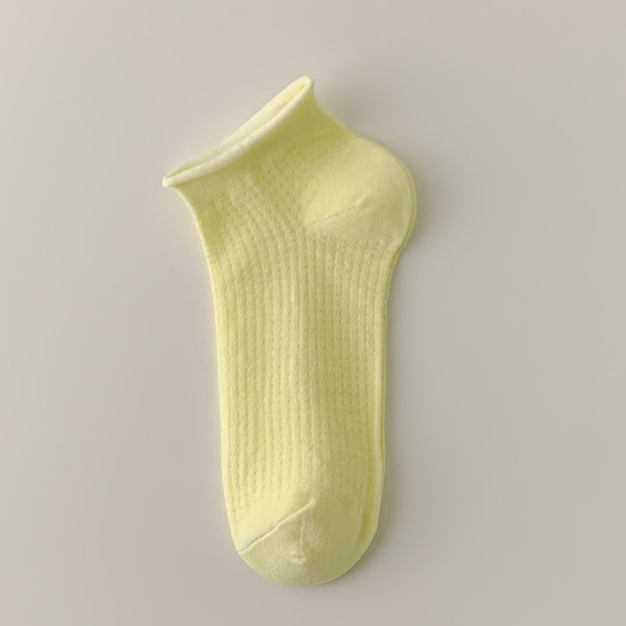 Wholesale Curled edge socks, simple socks, shallow mouth invisible cotton boat socks
