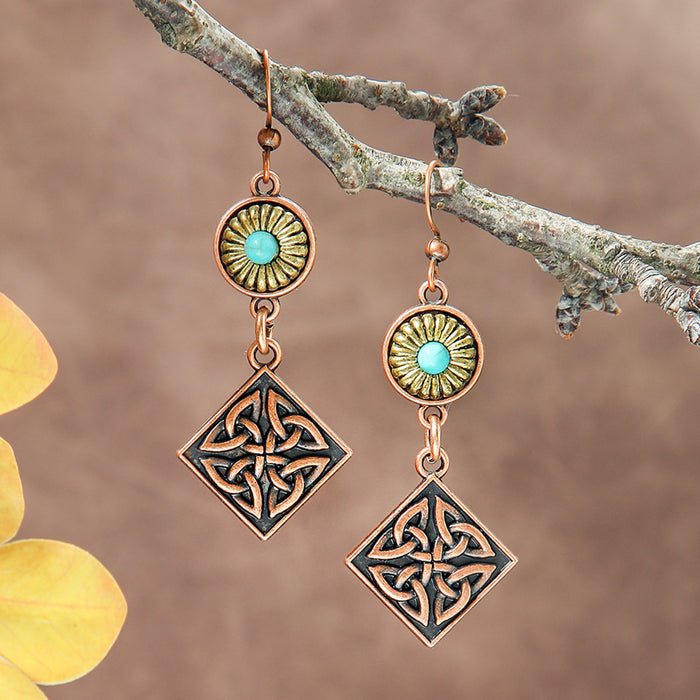 Wholesale Bohemian Geometric Irregular Leaf Metal Earrings Fashion Accessory MOQ≥2