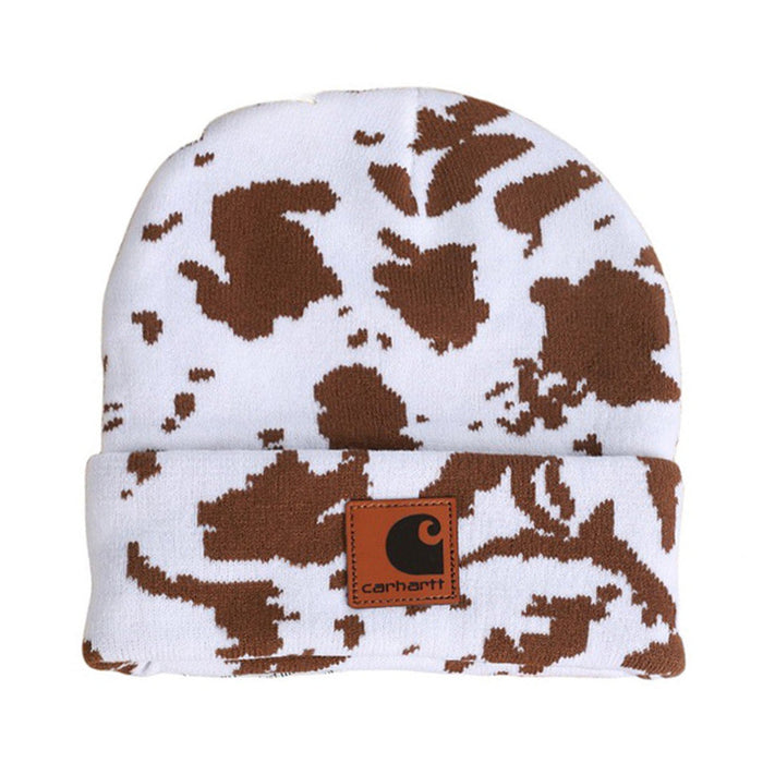 Wholesale Cow Leopard Print Acrylic Camouflage Wool Knitted Hat JDC-FH-Shengn002