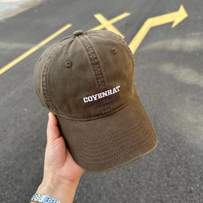 Wholesale New embroidered purple hat, women's baseball cap, widened brim, duckbill cap, couple sun hat, men's