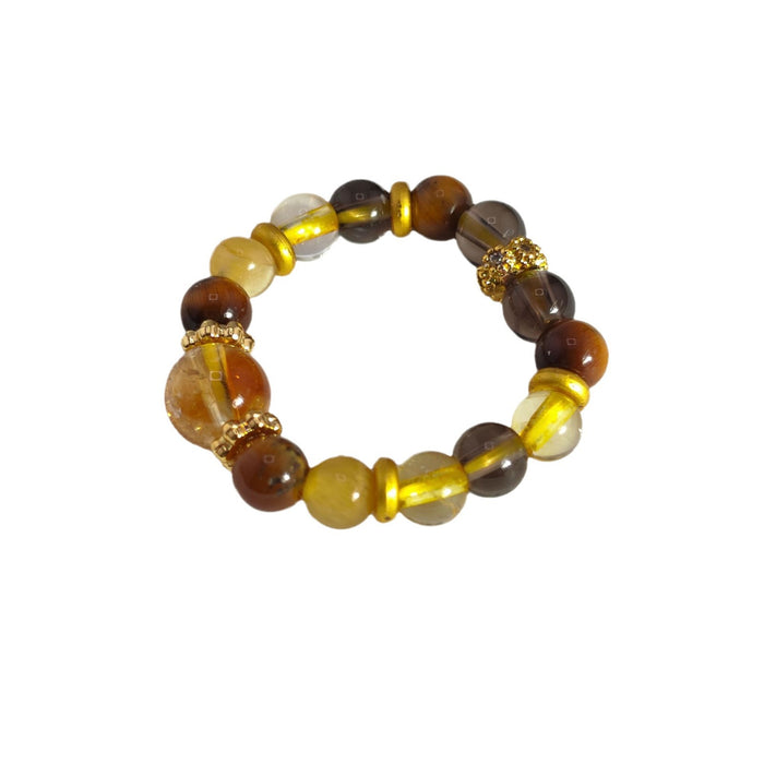 Wholesale beaded ring yellow pagoda crystal citrine