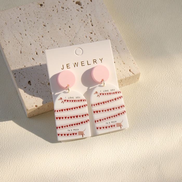 Wholesale Cute Dog Graffiti Acrylic Pendant Earrings