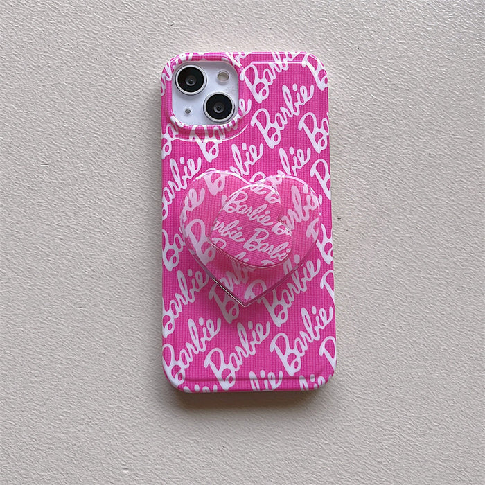 Wholesale Pink Princess Rotating Love Plastic Stand Phone Case JDC-PC-JiaMan005