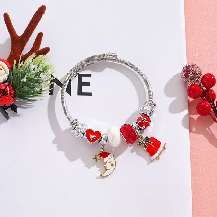 Wholesale Stainless Steel Christmas Charm Bracelet Women' s Fashion Accessory MOQ≥2