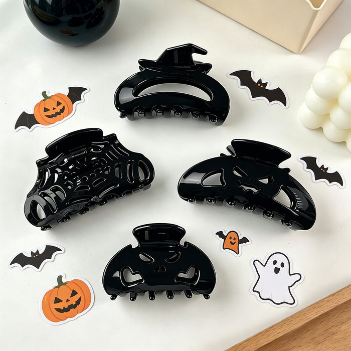 Wholesale Chic Hair Clips Black Magic Hat Pumpkin Skull Shark Claw Gripper Hair Accessories