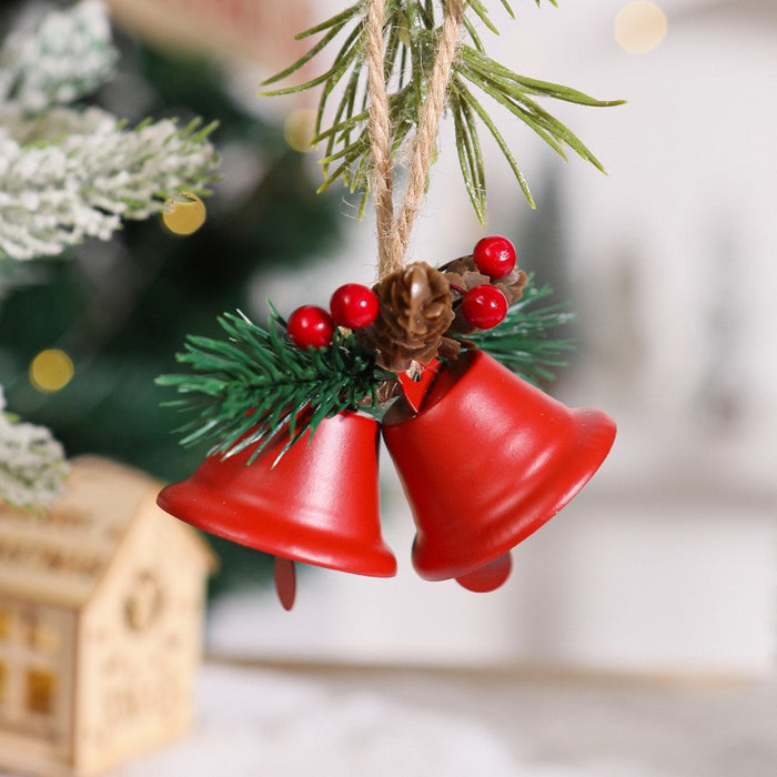 Wholesale Christmas Bell Door Hanging Bell Red Cone Pine Cone Wind Bell Christmas Tree Pendant Christmas Decorations