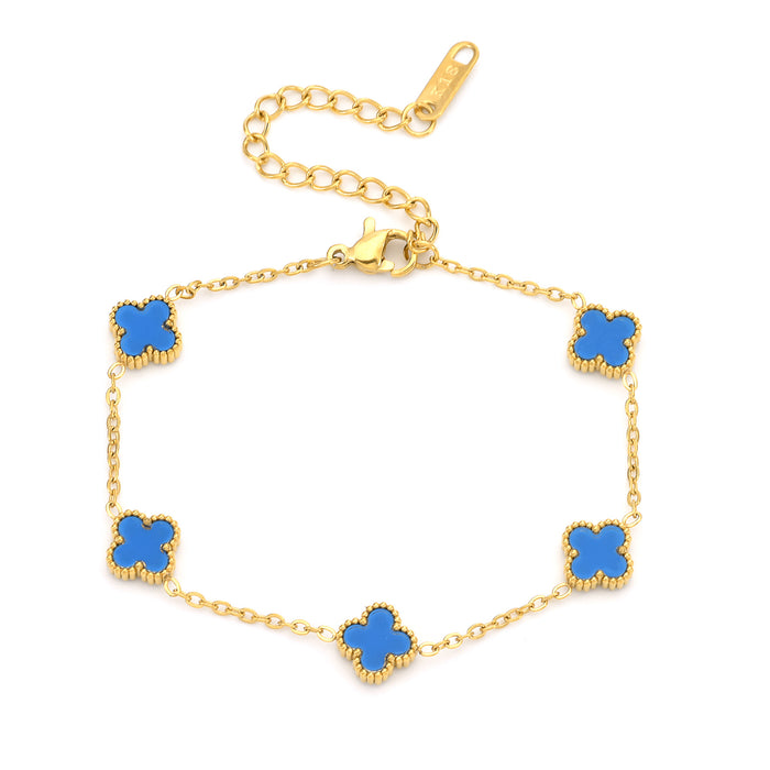 Wholesale Clover Bracelet 9mm Small Titanium Steel Women's Fashion Clover