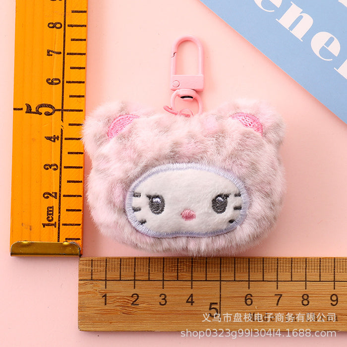 Wholesale 5 PCS Cute big-eared animal leopard print cat keychains