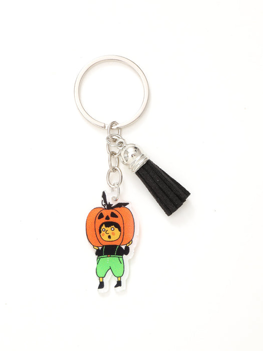 Wholesale Halloween Bat Pumpkin Head Witch Tassel Pendant Acrylic Keychain JDC-KC-YiTian017