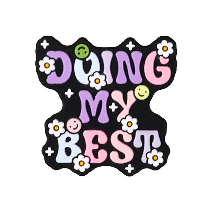 Wholesale 20pcs Alphabet brand silicone beads bead pen accessories children' s cartoon letter glue beads silicone beads