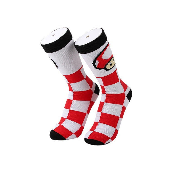 Wholesale Leisure sports jacquard youth women's cotton couple mid tube socks men's trendy socks