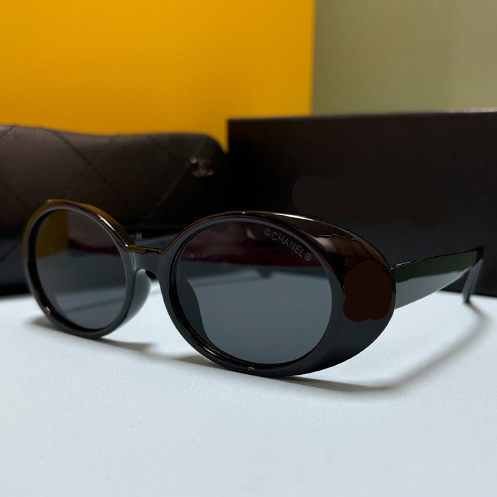 Wholesale  Oval Anti-UV Sunglasses Women's  Thick Edge Sunglasses