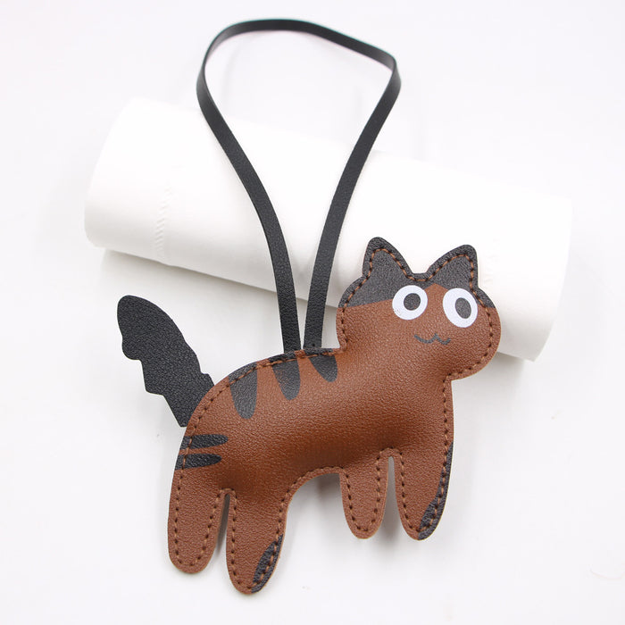 Wholesale Candy Cow Kitten Leather Backpack Pendant Kitten Hanging Clothing Jewelry