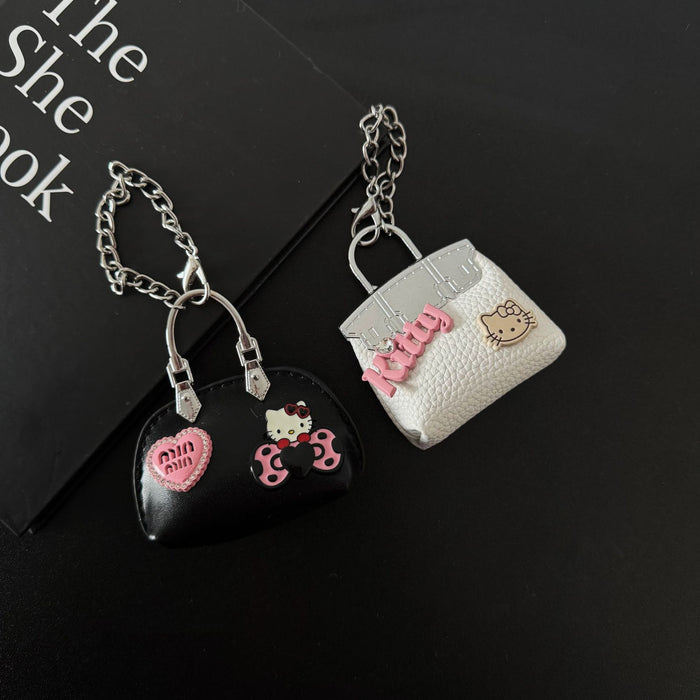 Wholesale Handmade leather small bag keychain