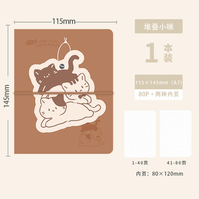Wholesale Cute A7 Loose Leaf PU Leather Journal Grid Inner Pages Student Notebook