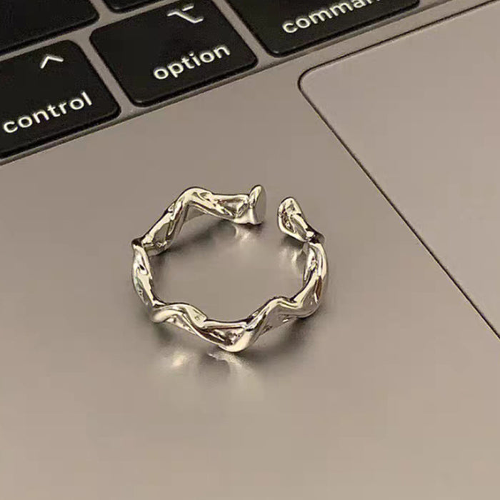 Wholesale Irregular Ring Wave Geometry Ring Versatile Opening Adjustable Pair Ring