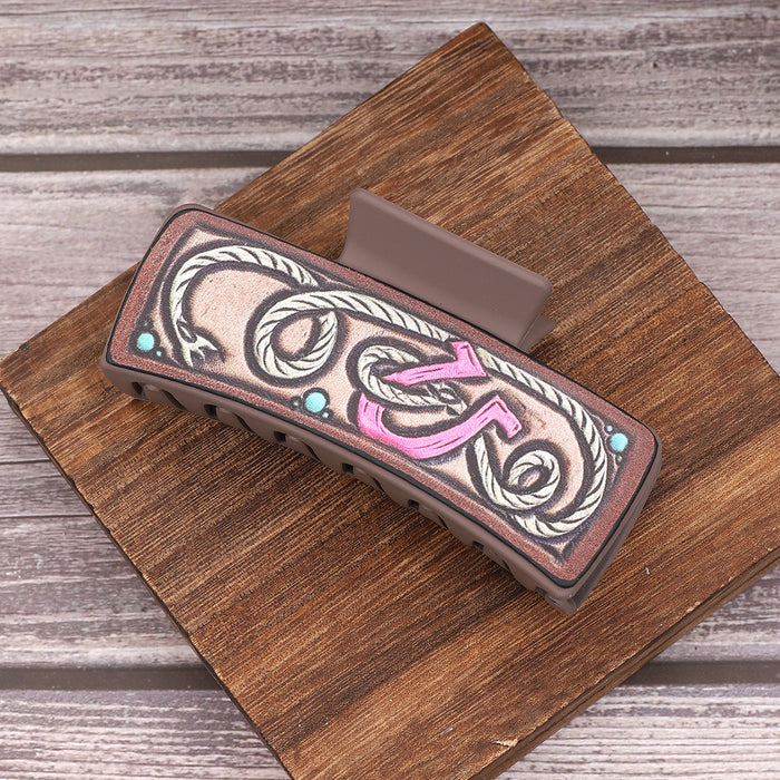 Wholesale West Denim Wind Cactus Sunflower Letter Hairpin Women Shark Clip