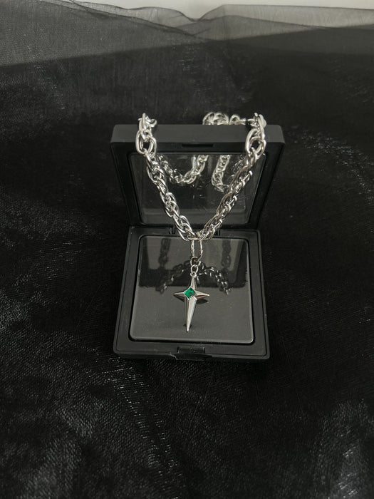 Wholesale Titanium steel non fading cross pendant necklace, niche design, high-end and versatile necklace accessory
