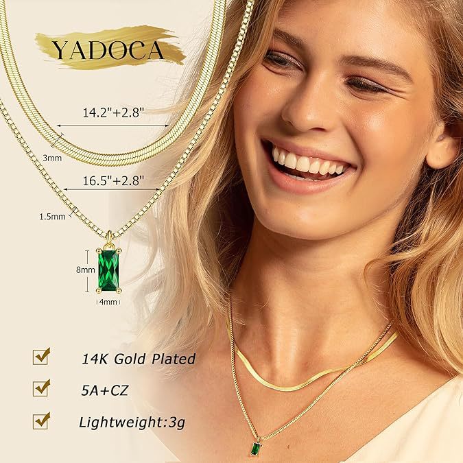 Wholesale New necklace with green zircon double-layer design, niche snake bone chain, bracelet set, collarbone chain wholesale