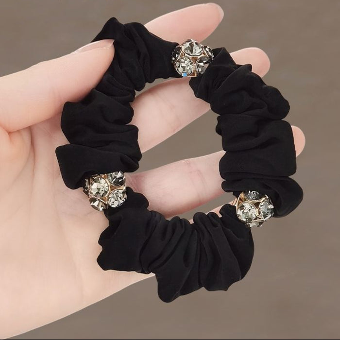 Wholesale High-End Rhinestone Rubber Band Small Intestine Hair Band High Elasticity and Durability Ponytail Versatile Headband