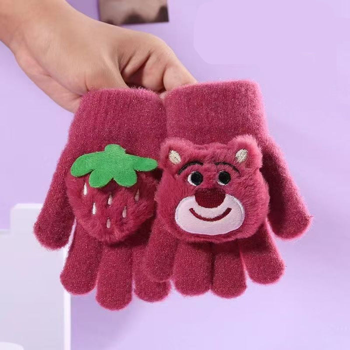 Wholesale Cute plush fleece-lined and thickened gloves