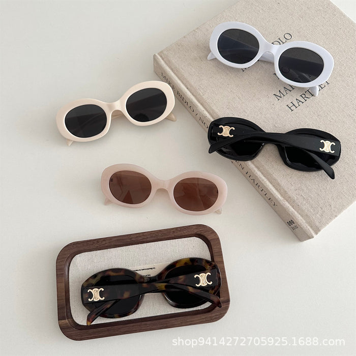 Wholesale New retro oval frame sunscreen sunglasses for outdoor travel with a high-end feel