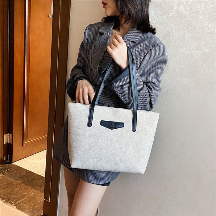 Wholesale Texture Fashionable Commuting Shoulder Bag Women's Bag Cotton Linen Large Capacity Casual Hand-held Tote Bag JDC-HB-YT001