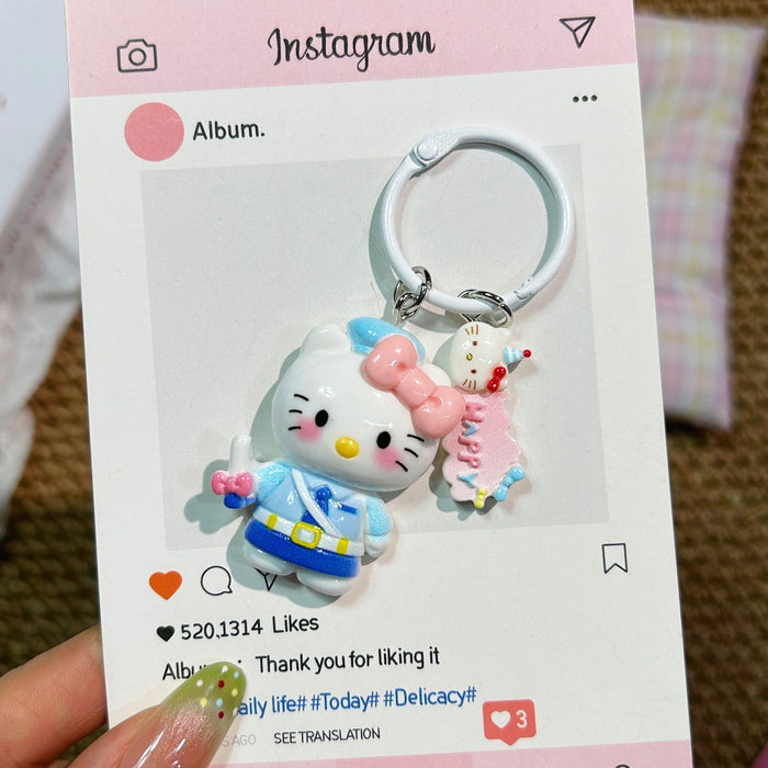 Wholesale Big Cartoon Cat Resin Keychain Cute Backpack Charm Gift MOQ≥2