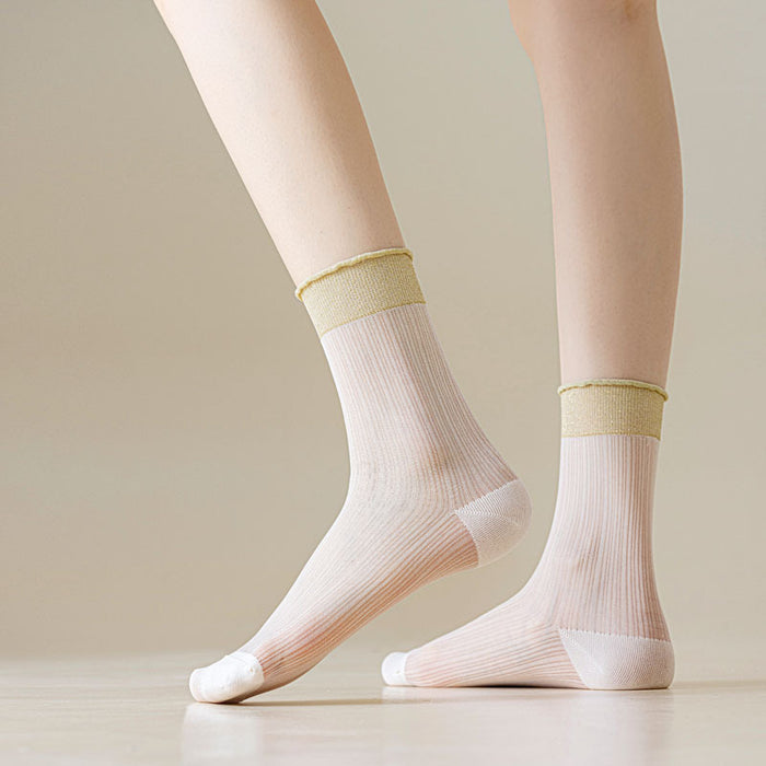 Wholesale Socks with mesh breathable middle tube, rolled edges and loose mouth