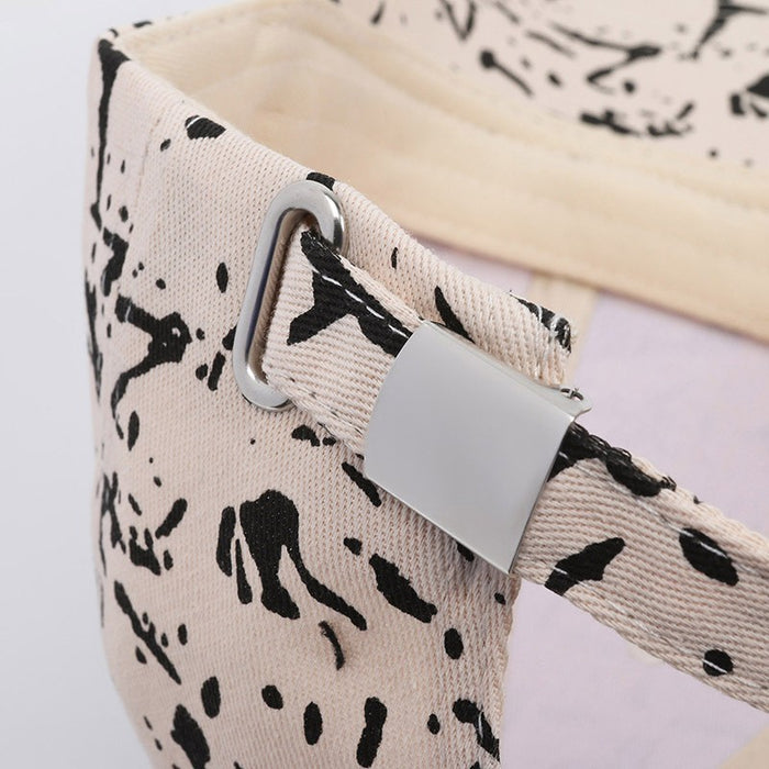 Wholesale Fully printed asymmetrical baseball cap with paint dots for sun protection and pure cotton duckbill cap