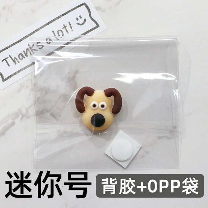 Wholesale 5pcs Cartoon Soft Rubber  Accessories Mobile Phone Shell Patch Hole Shoes Mouthwash Cup Three-dimensional Sticker  Puppy